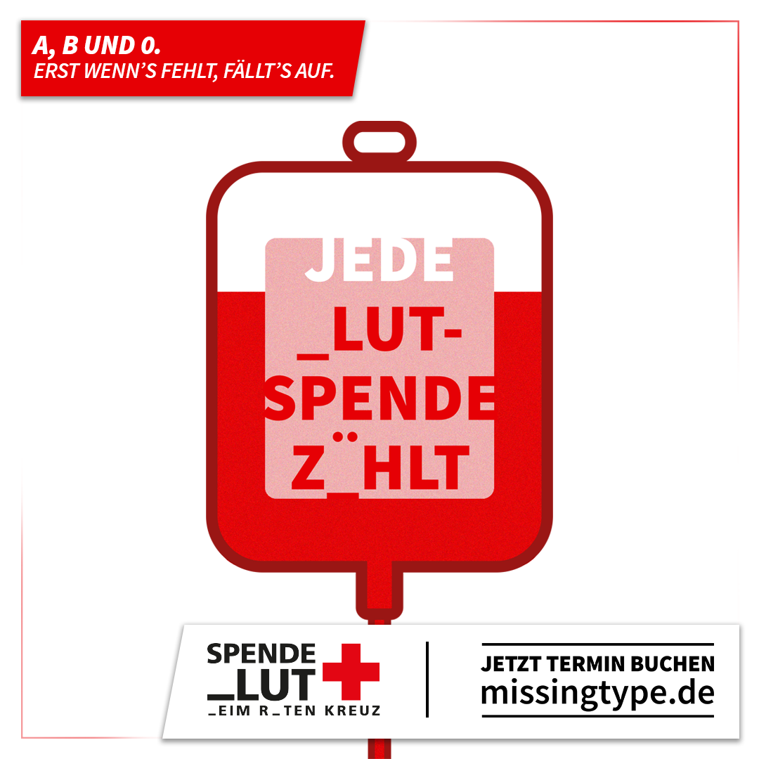 Stockimage zur Blutspende Bildunterschrift: jede Spende zählt